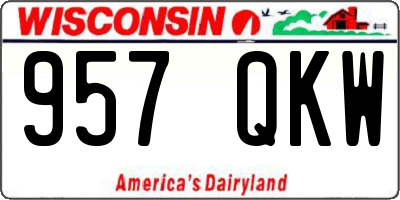 WI license plate 957QKW