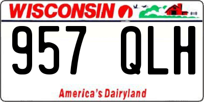 WI license plate 957QLH