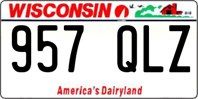 WI license plate 957QLZ