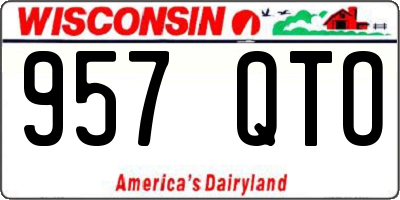 WI license plate 957QTO