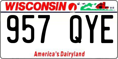 WI license plate 957QYE