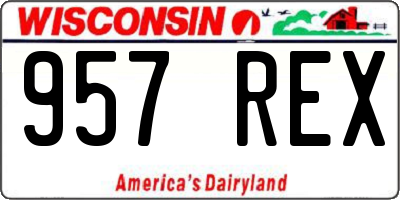 WI license plate 957REX