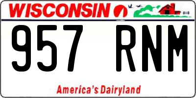 WI license plate 957RNM