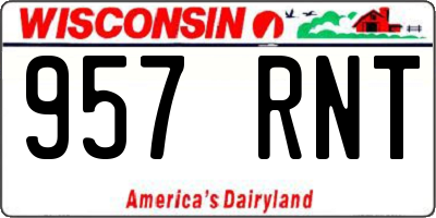 WI license plate 957RNT