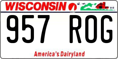 WI license plate 957ROG