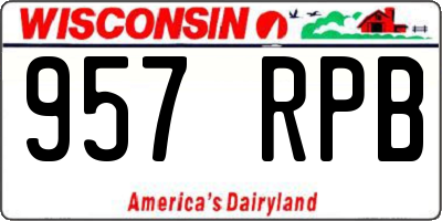 WI license plate 957RPB