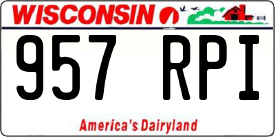 WI license plate 957RPI