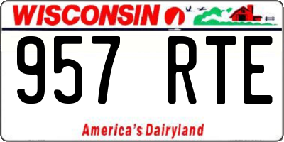 WI license plate 957RTE