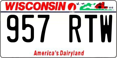 WI license plate 957RTW