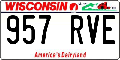 WI license plate 957RVE