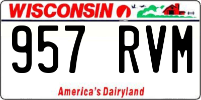 WI license plate 957RVM
