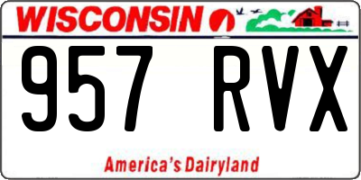 WI license plate 957RVX