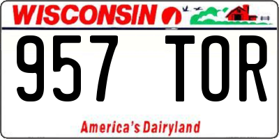 WI license plate 957TOR