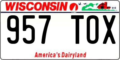 WI license plate 957TOX