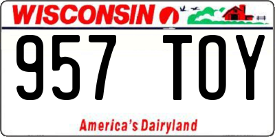 WI license plate 957TOY