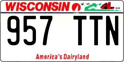 WI license plate 957TTN