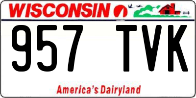 WI license plate 957TVK
