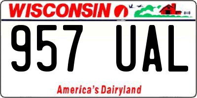 WI license plate 957UAL