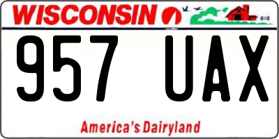 WI license plate 957UAX
