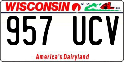 WI license plate 957UCV