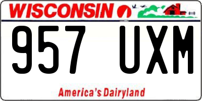 WI license plate 957UXM