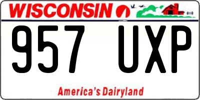 WI license plate 957UXP