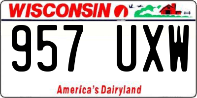 WI license plate 957UXW