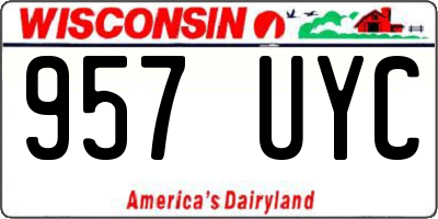 WI license plate 957UYC