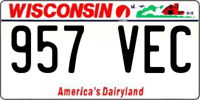 WI license plate 957VEC