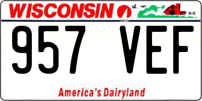 WI license plate 957VEF