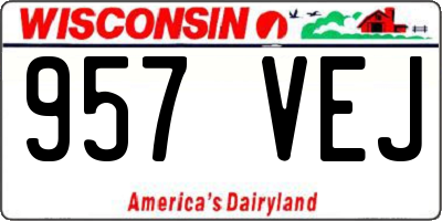 WI license plate 957VEJ