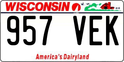 WI license plate 957VEK