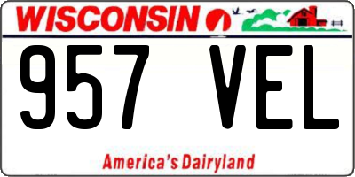WI license plate 957VEL