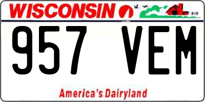 WI license plate 957VEM
