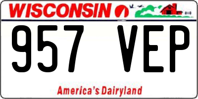 WI license plate 957VEP
