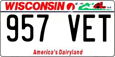 WI license plate 957VET