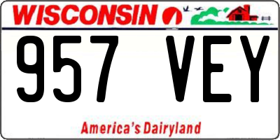 WI license plate 957VEY