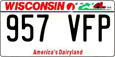 WI license plate 957VFP