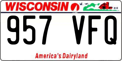 WI license plate 957VFQ