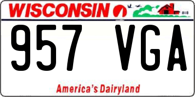 WI license plate 957VGA