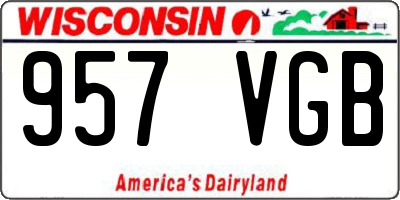 WI license plate 957VGB