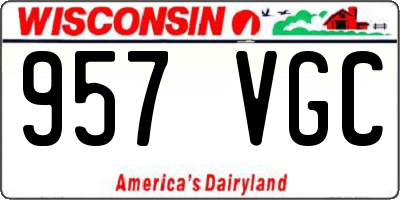 WI license plate 957VGC