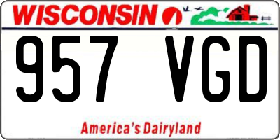 WI license plate 957VGD