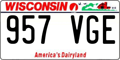 WI license plate 957VGE
