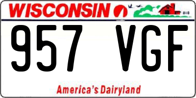 WI license plate 957VGF