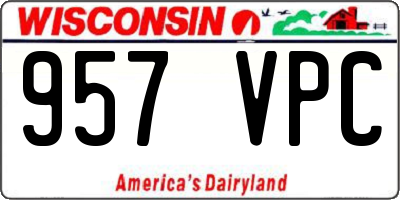 WI license plate 957VPC