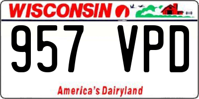 WI license plate 957VPD