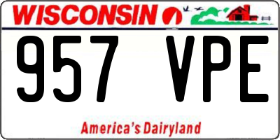 WI license plate 957VPE