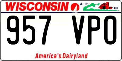 WI license plate 957VPO
