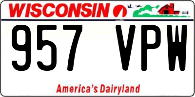 WI license plate 957VPW